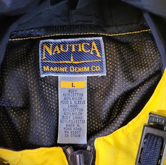 Vintage 90's Nautica Yellow Sailing Pullover Jacket sz L - Picture 10 of 12